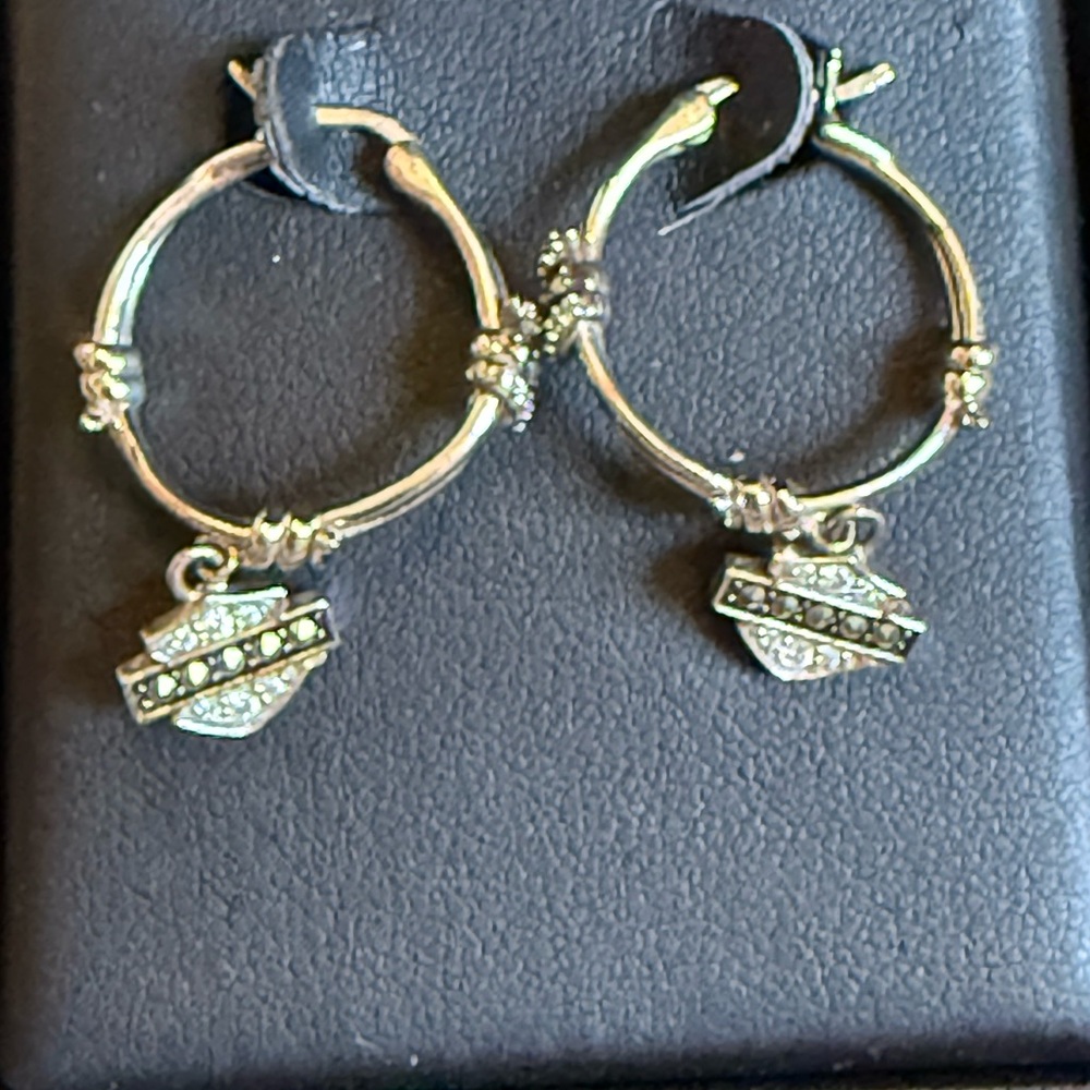 BLING BARB WIRE HOOP EARRING HARLEY DAVIDSON